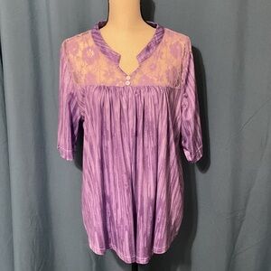 NWT Flycurvy Lavender Lace Women's Blouse size 2XL